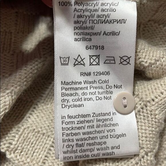 venus Basket Weave Side Husk Closure Cardigan Sz M - Picture 11 of 11